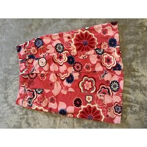 The Childrens Place Stretch Pink Floral Skirt Size 8 Corduroy Mod Y2K 70s Girly
